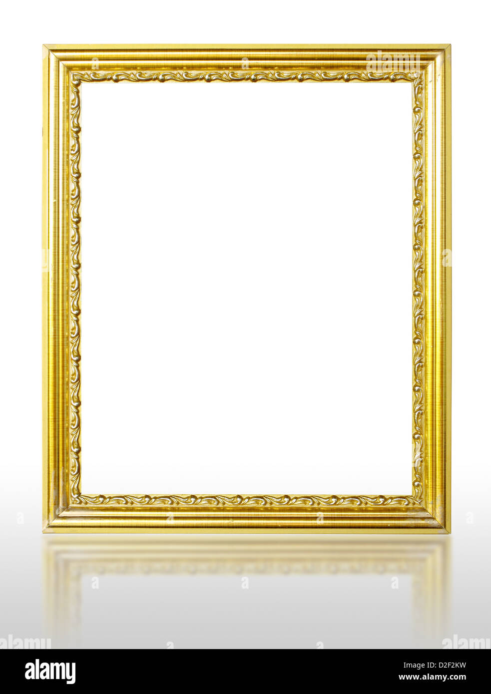 golden picture frame with shadow Stock Photo