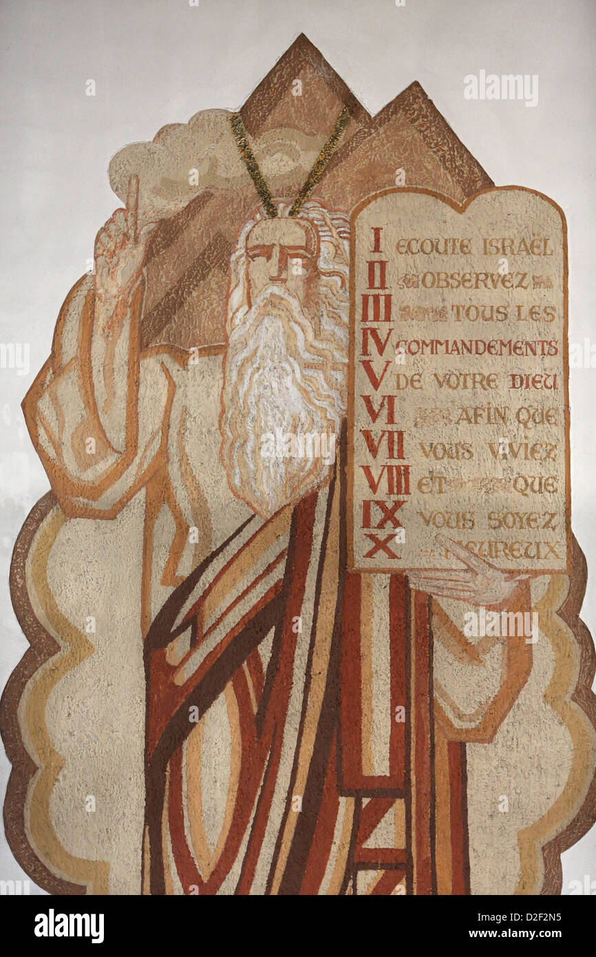 Moses and the 10 Commandments Paris. France. Stock Photo