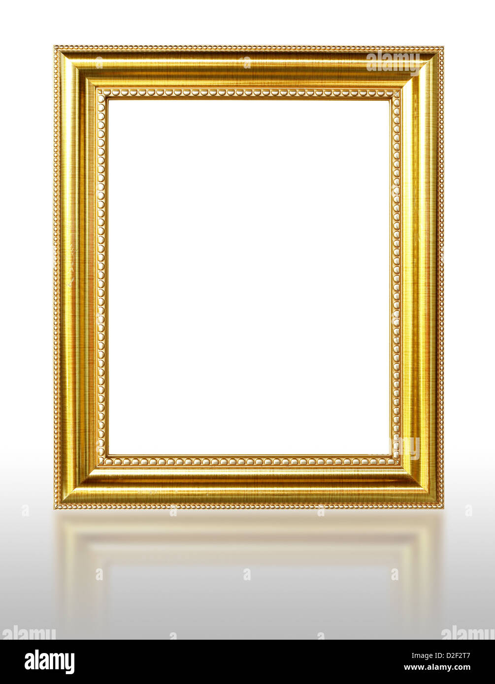 golden picture frame with shadow Stock Photo