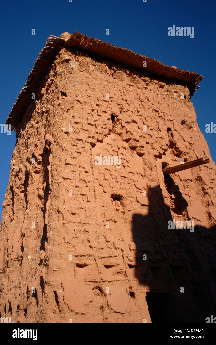 yower with mudwork detail at ait ben haddou world heritage site Stock Photo