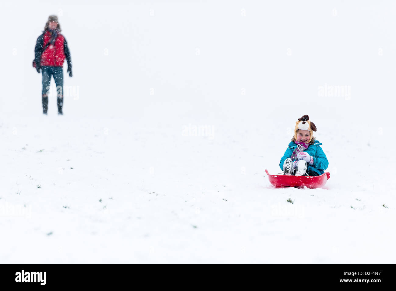 Enjoying the snow Stock Photo