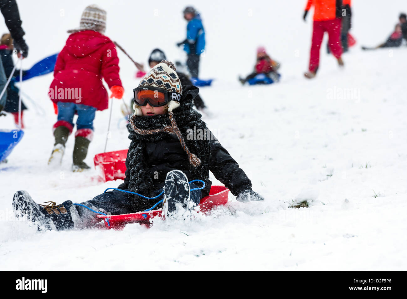 Enjoying the snow Stock Photo - Alamy