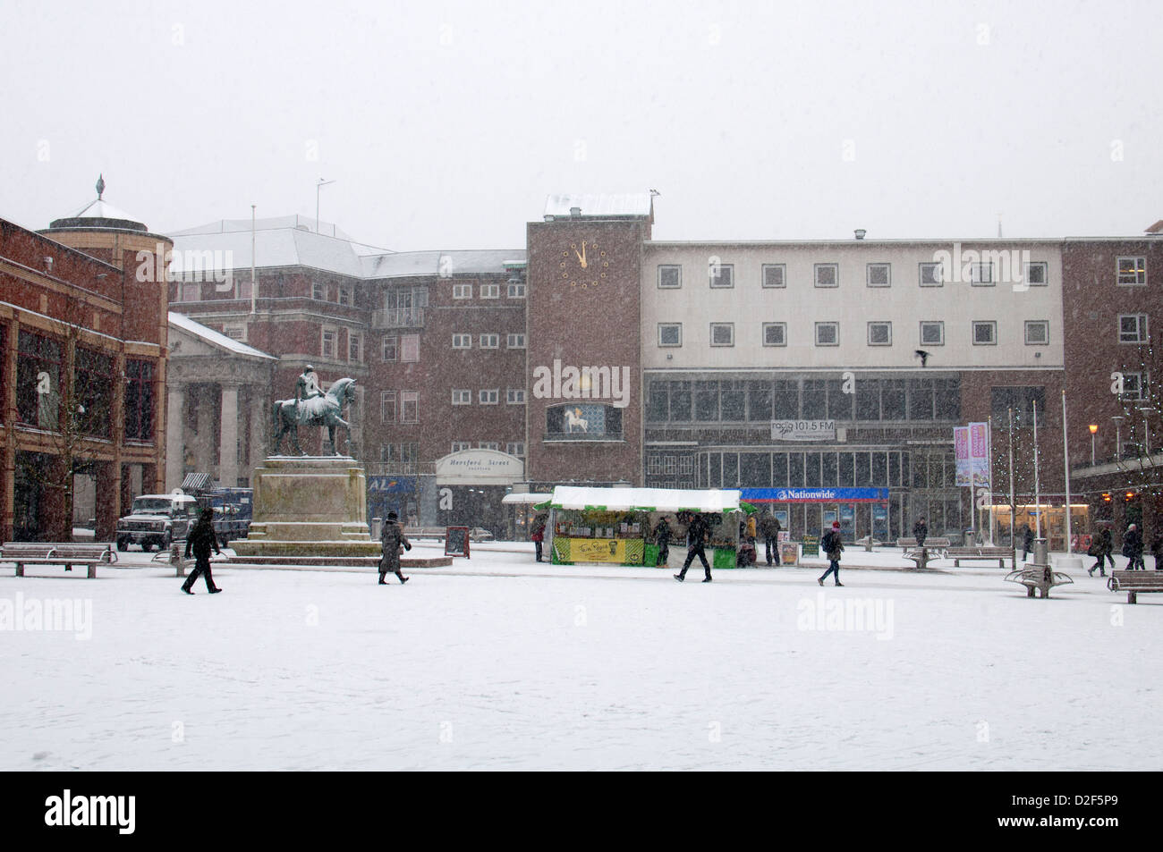 Broadgate in snowy weather, Coventry, UK Stock Photo Alamy