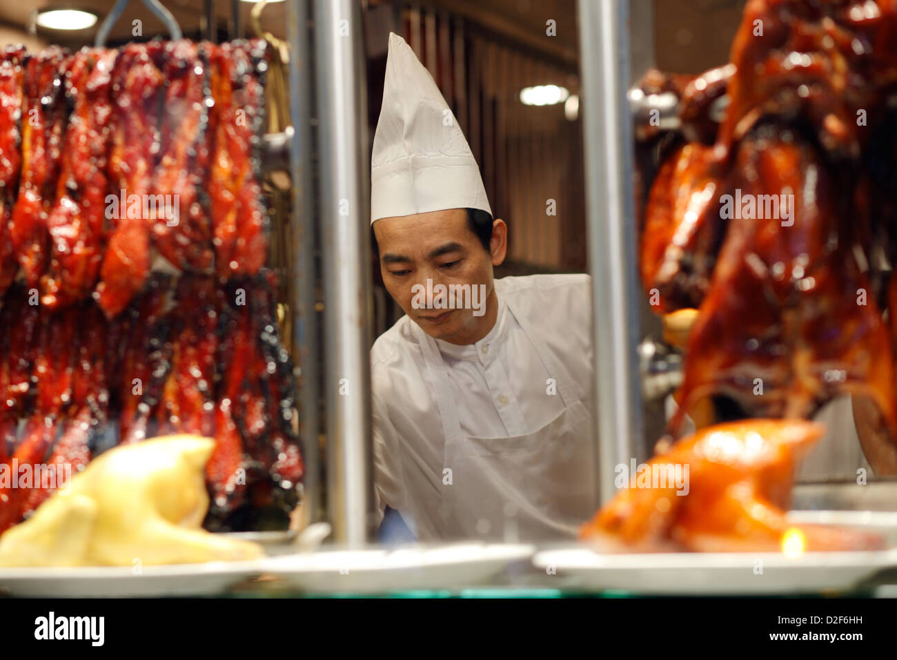 Hong Kong, China, cook in the kitchen of a restaurant Stock Photo