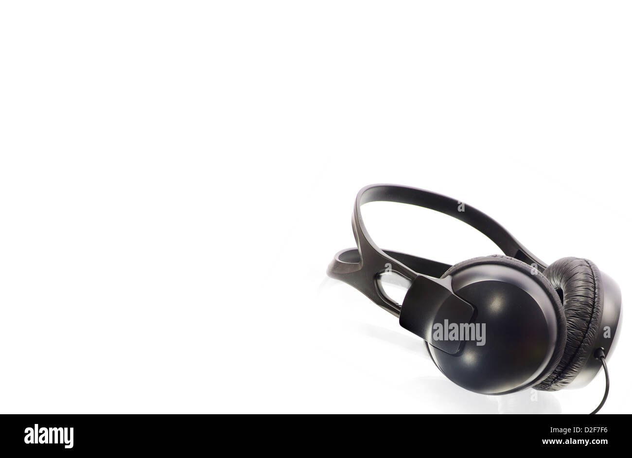 black headphones isolated on white background Stock Photo - Alamy