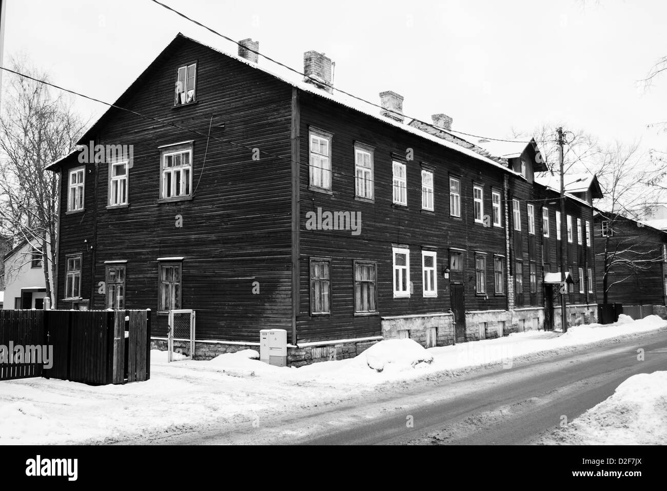 Old houses on the Old city streets. Tallinn. Estonia. Stock Photo