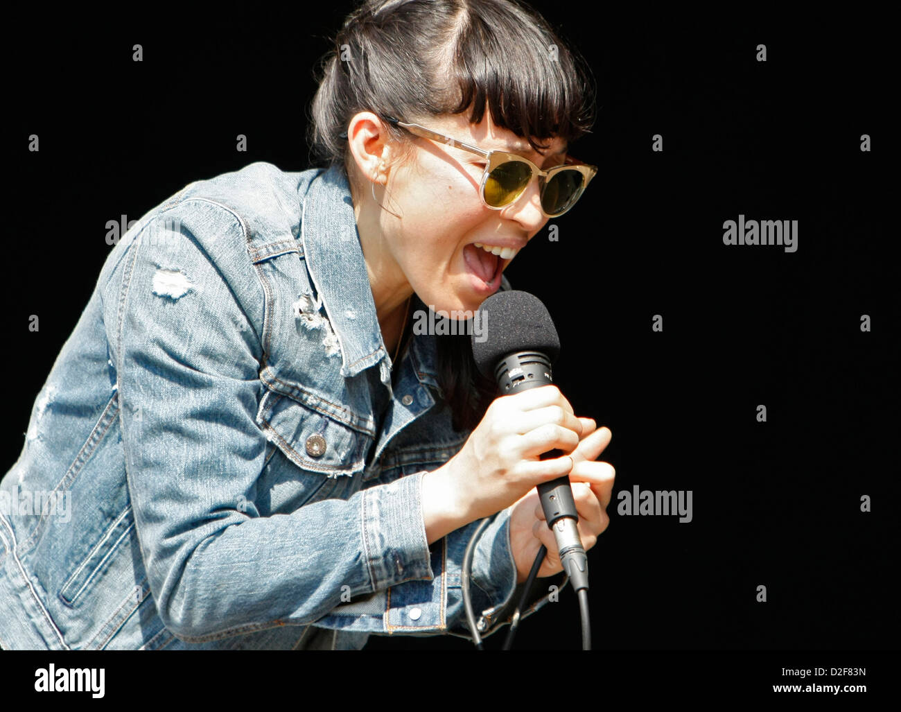 little dragon live on stage at bestival festival, isle of white, september 2012 Stock Photo