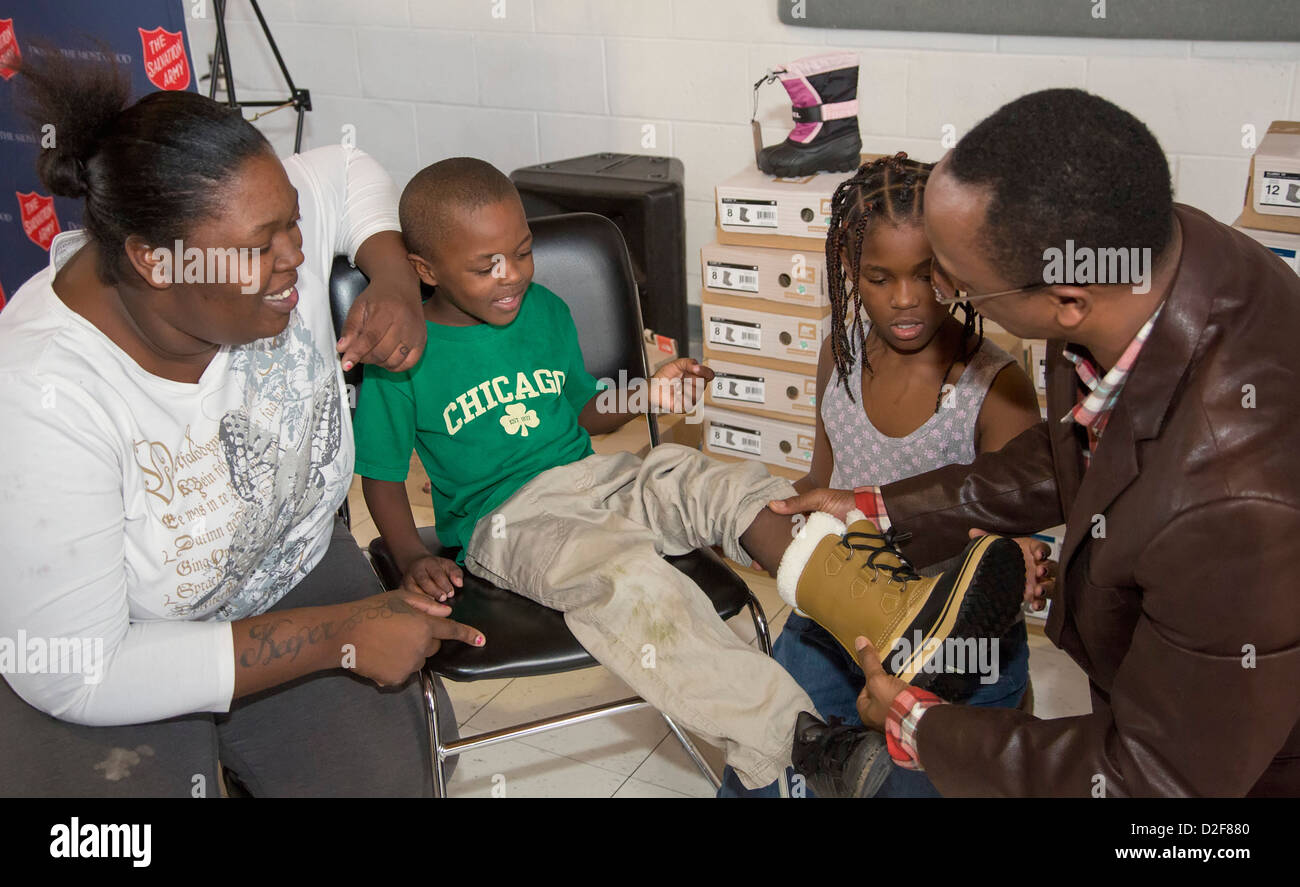 Residents of a Salvation Army shelter for homeless women and children