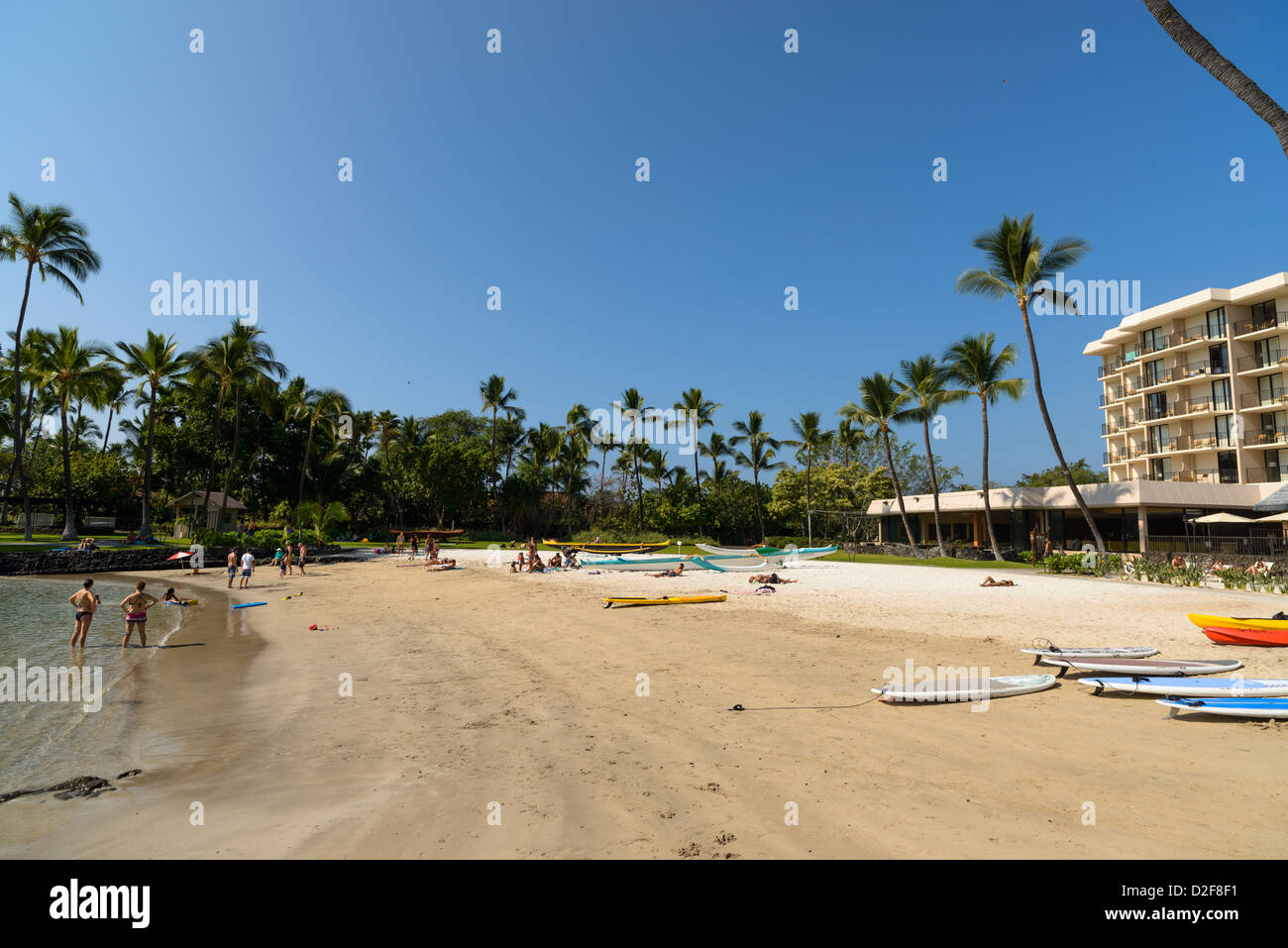 Kamakahonu Beach,Kailua-Kona,Big Island,Hawaii, USA Stock Photo