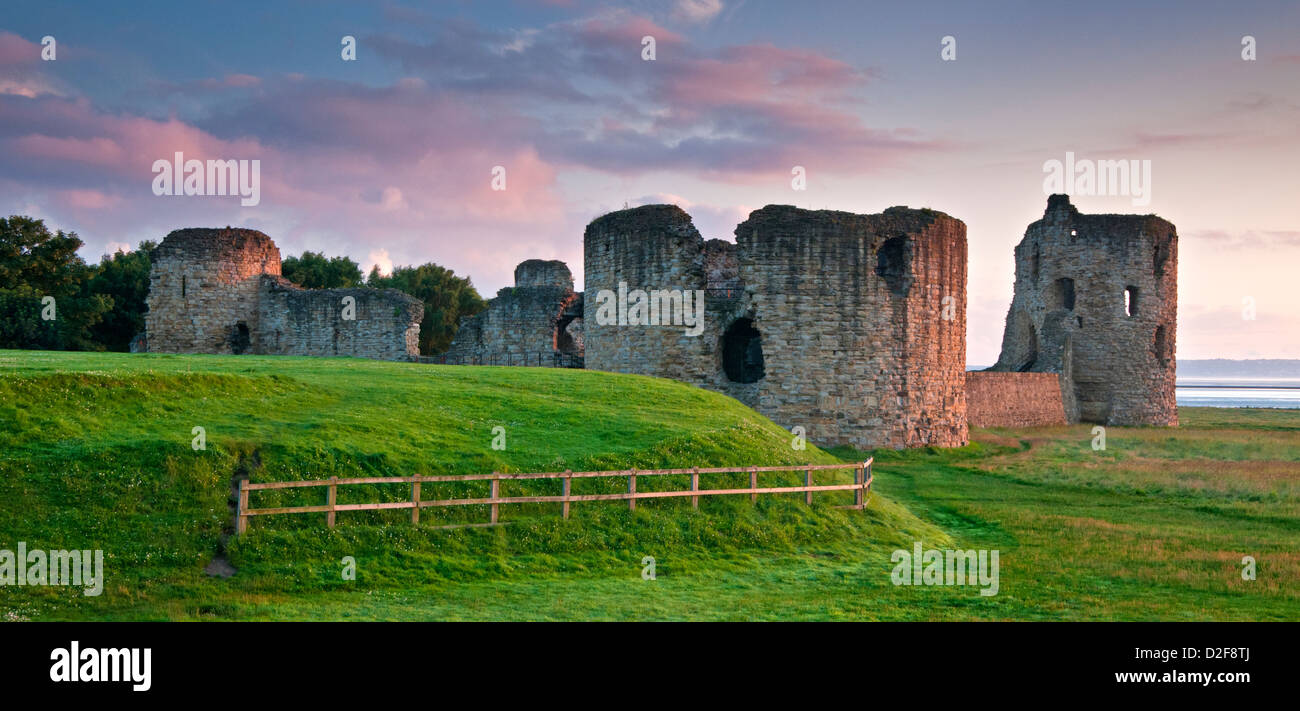 First Light at Flint Castle, Flint, Flintshire, North Wales, UK Stock Photo