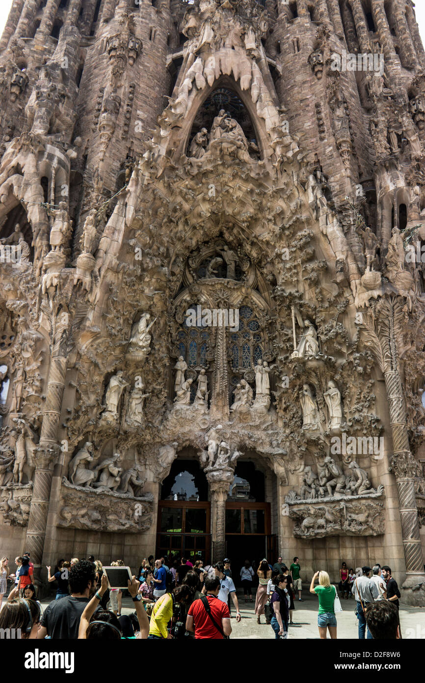 Sagrada Familia Cathedral designed by Antoni Gaudi in Barcelona Spain Stock Photo