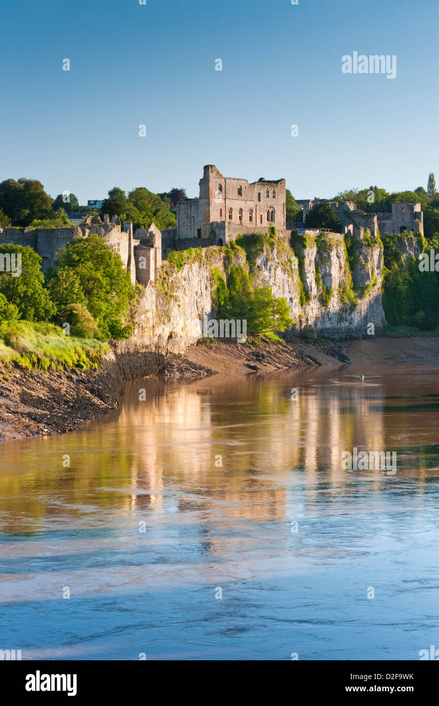 Chepstow Castle and the River Wye, Chepstow, Monmouthshire, South Wales, UK Stock Photo