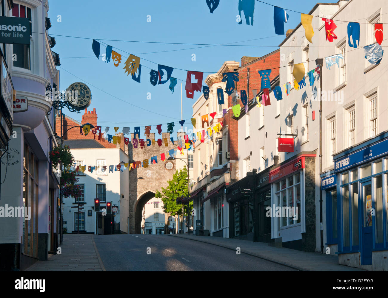 Chepstow High Street, Chepstow, Monmouthshire, South Wales, UK Stock Photo