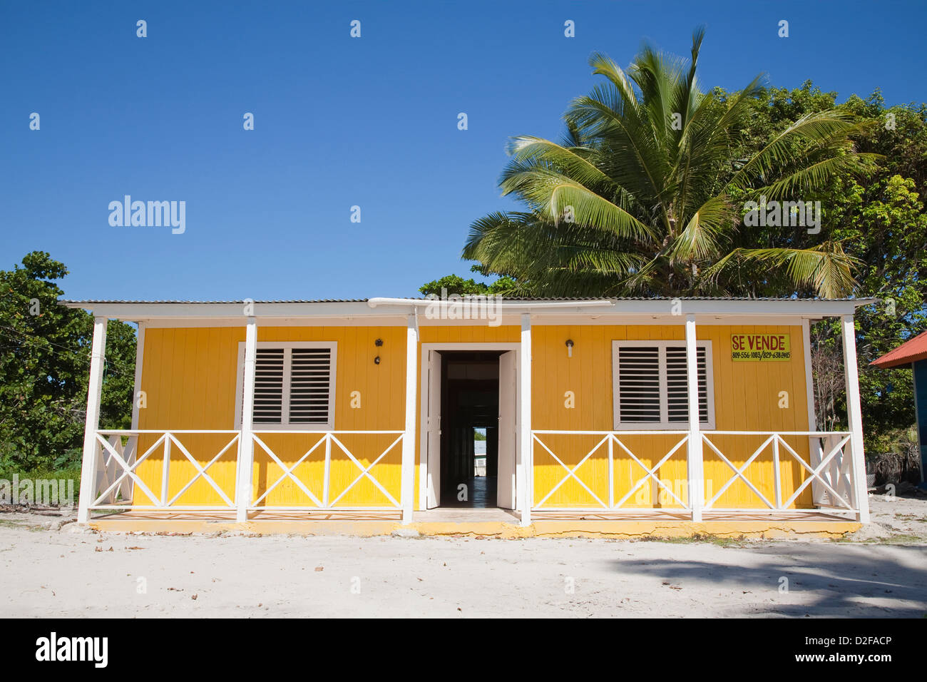 america, caribbean sea, hispaniola island, dominican republic, saona island, house Stock Photo