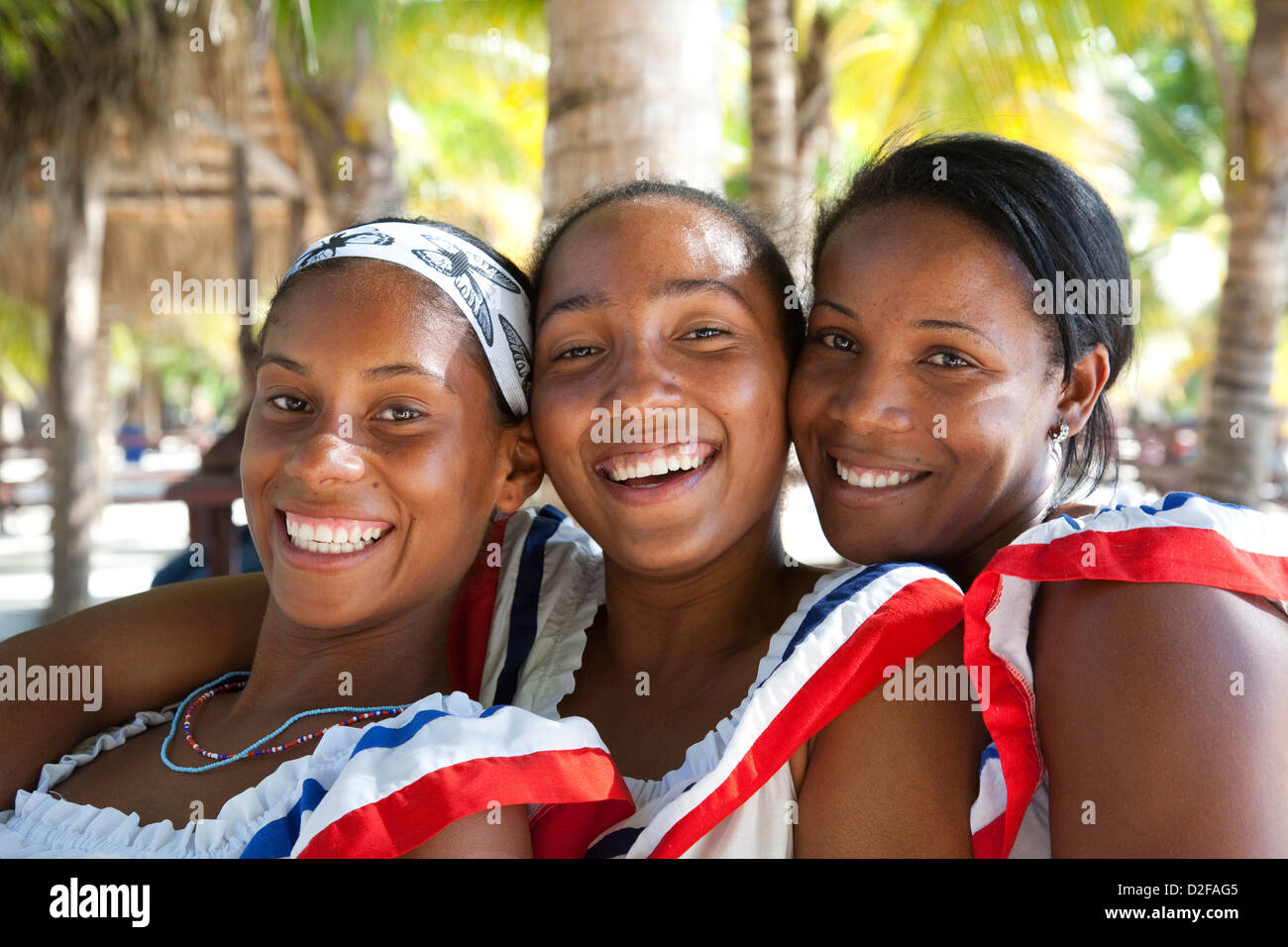 america, caribbean sea, santo domingo, girls Stock Photo