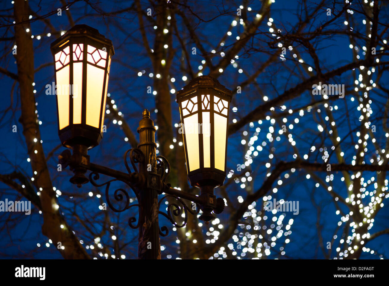 Street lighting at Belfast City Hall Northern Ireland Stock Photo Alamy