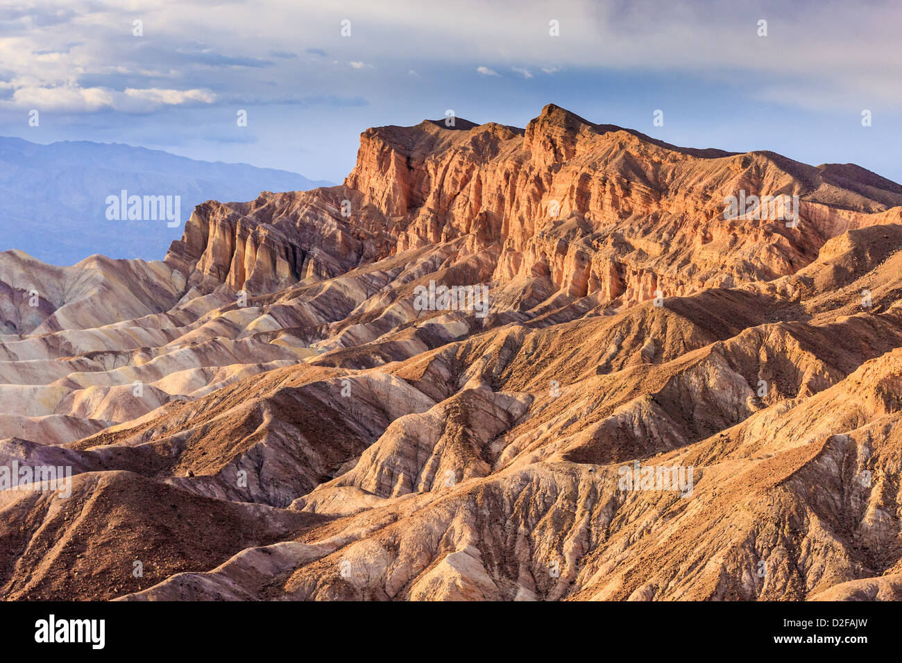 Eroded Mountain Ridges at Zabriskie Point, Death Valley National Park ...