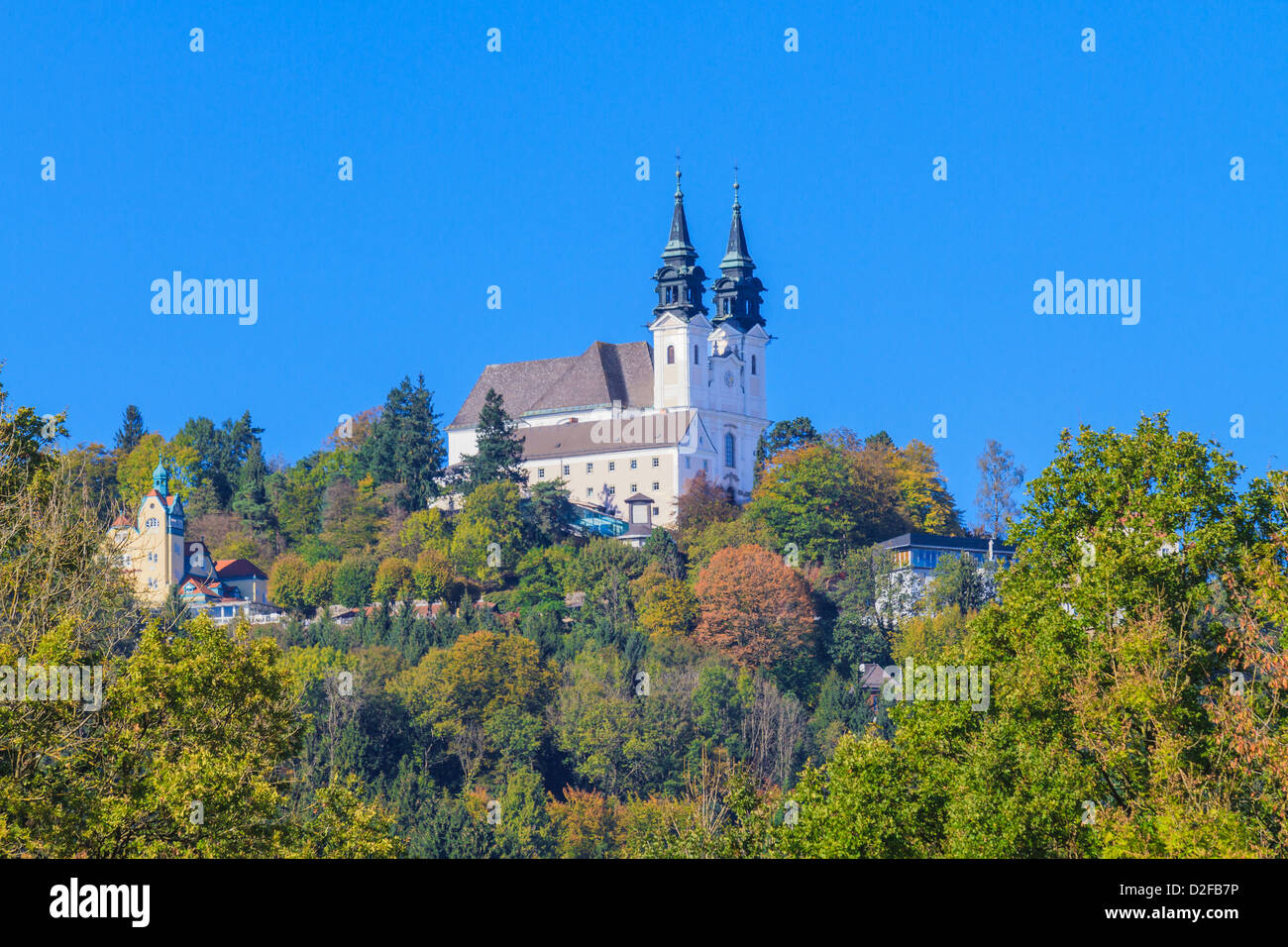 Famous Poestlingberg Basilica, Linz, Austria Stock Photo