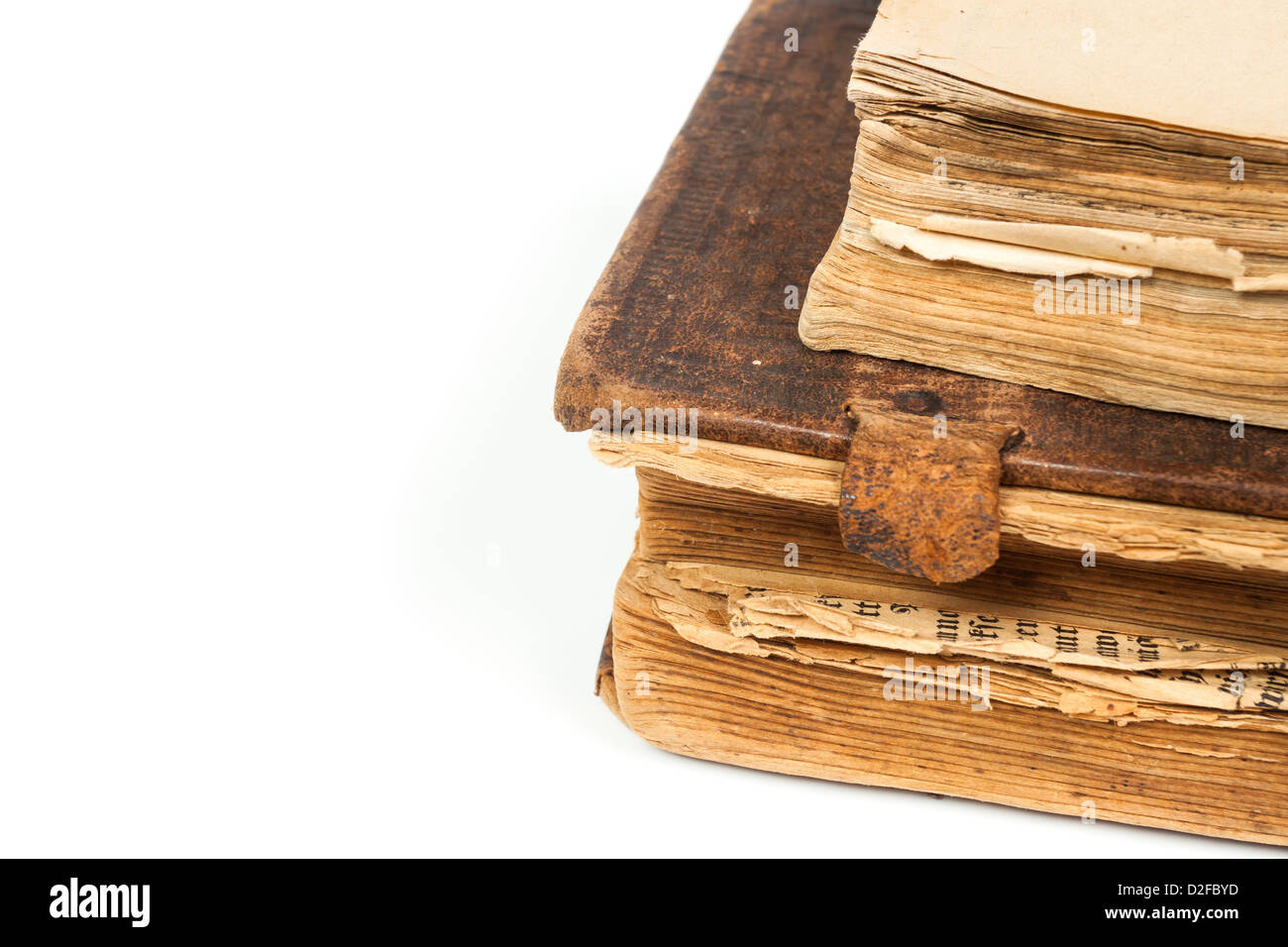 Old books isolated on a white background Stock Photo - Alamy