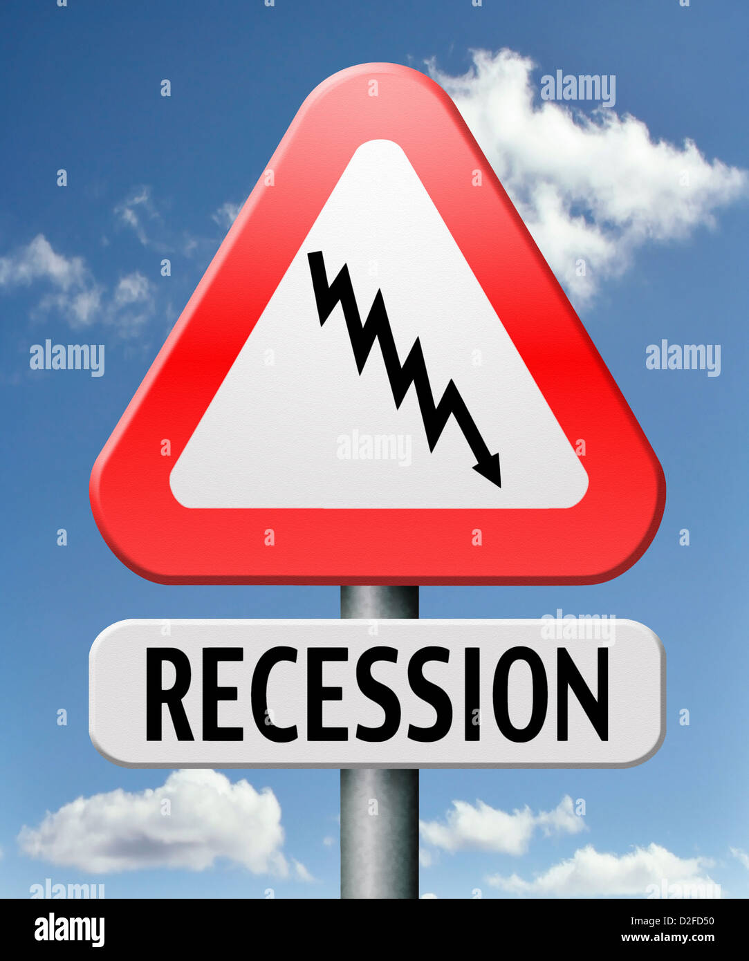 economic recession and bank crisis profit loss global financial crash Stock Photo