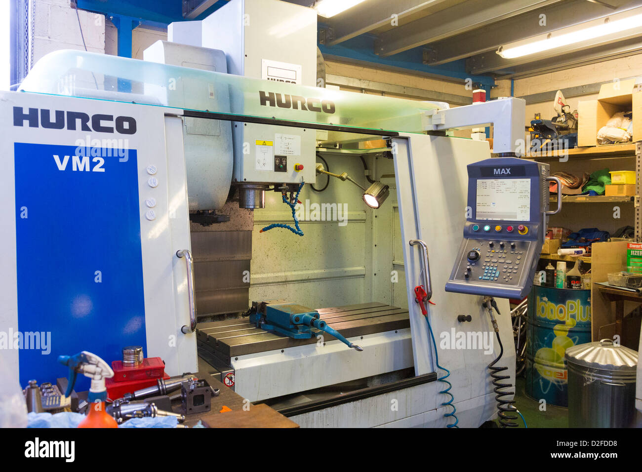 CNC controlled vertical milling machine Stock Photo Alamy