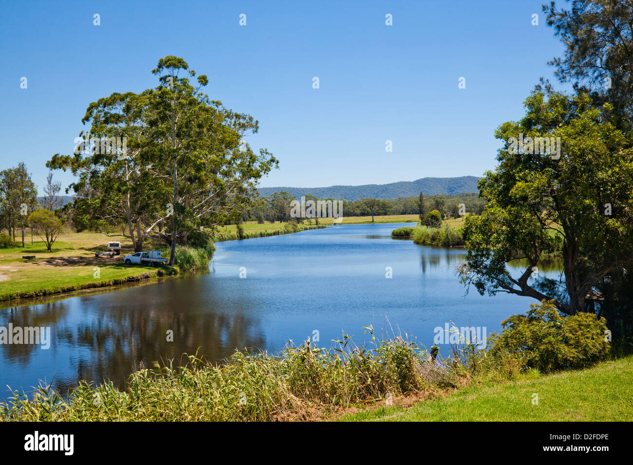 Australia, New South Wales, Mid North Coast, Bulahdelah, view of Myall River Stock Photo
