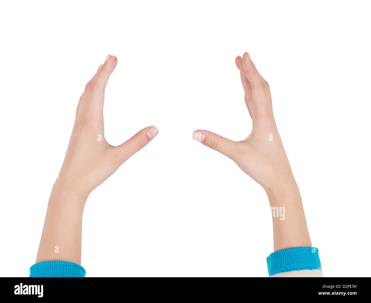 Woman's hand isolated on a white background Stock Photo - Alamy
