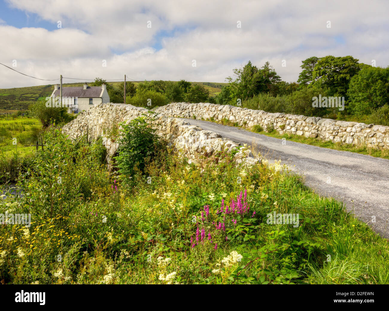 The historic Quiet Man Bridge in County Galway, Ireland, featured in the 1950s film, 'The Quiet Man'. Stock Photo