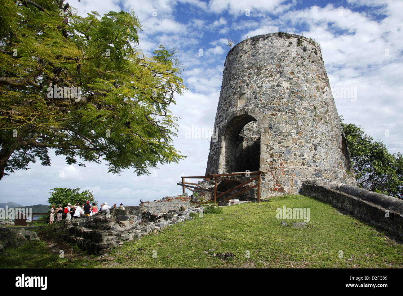 Sugar Windmill Ruin, Annaberg Plantation, Virgin Islands National Park, St. John, US Virgin Islands, Caribbean Stock Photo