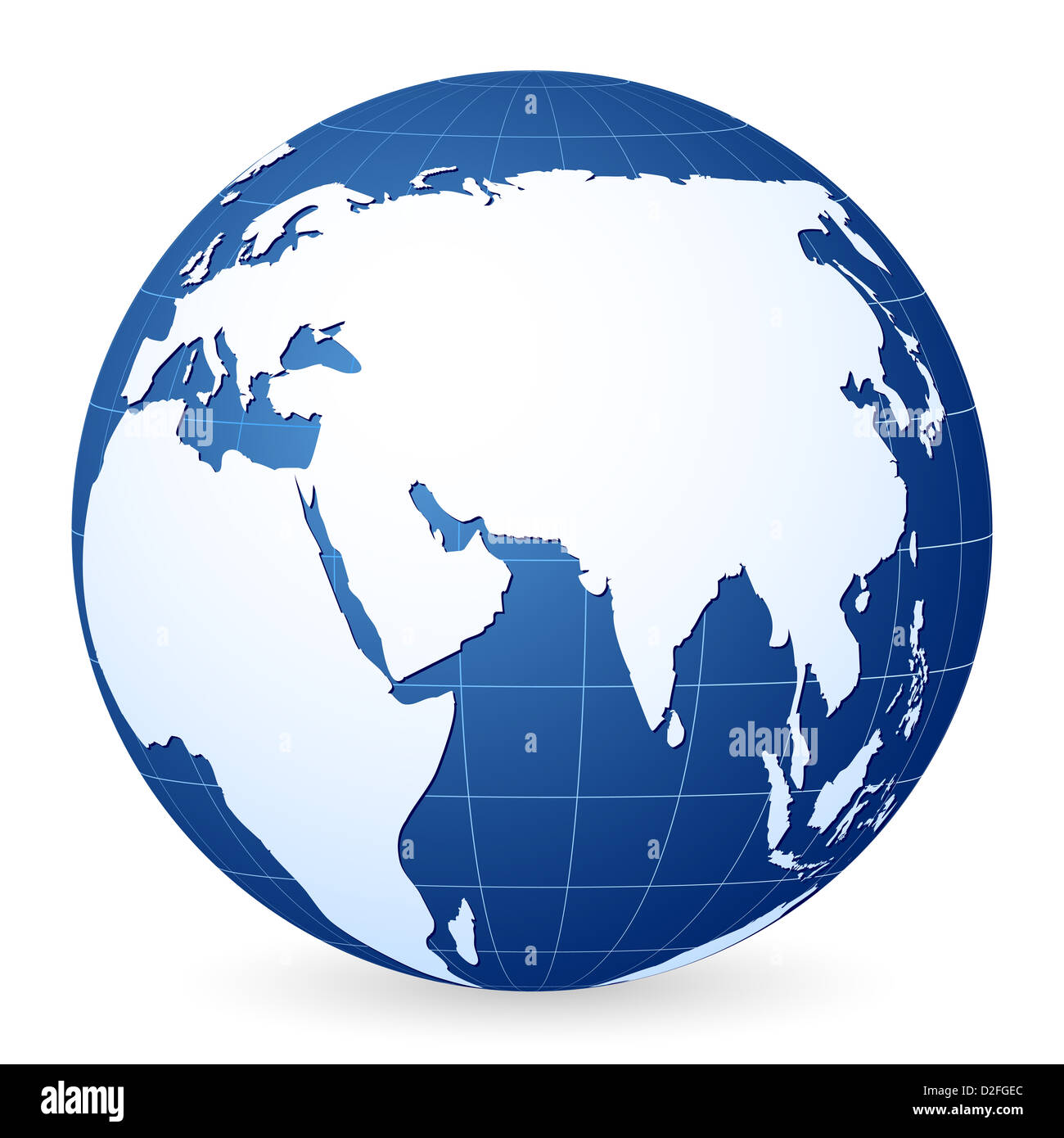 Blue world globe on a white background. Vector illustration Stock Photo ...