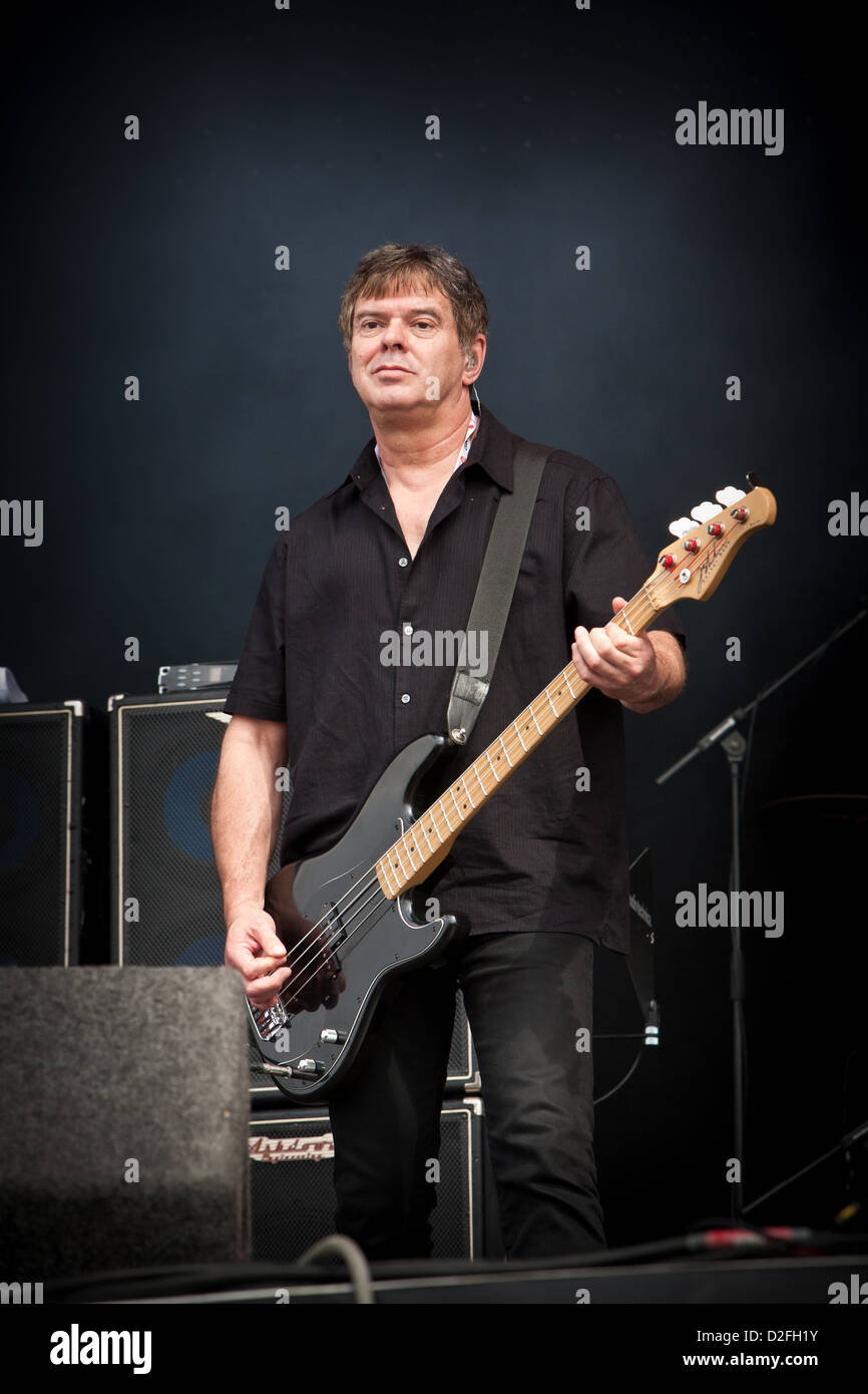 Bass Guitarist JEAN-JACQUES BURNEL of the Stranglers on stage at V Festival  Essex UK Stock Photo - Alamy