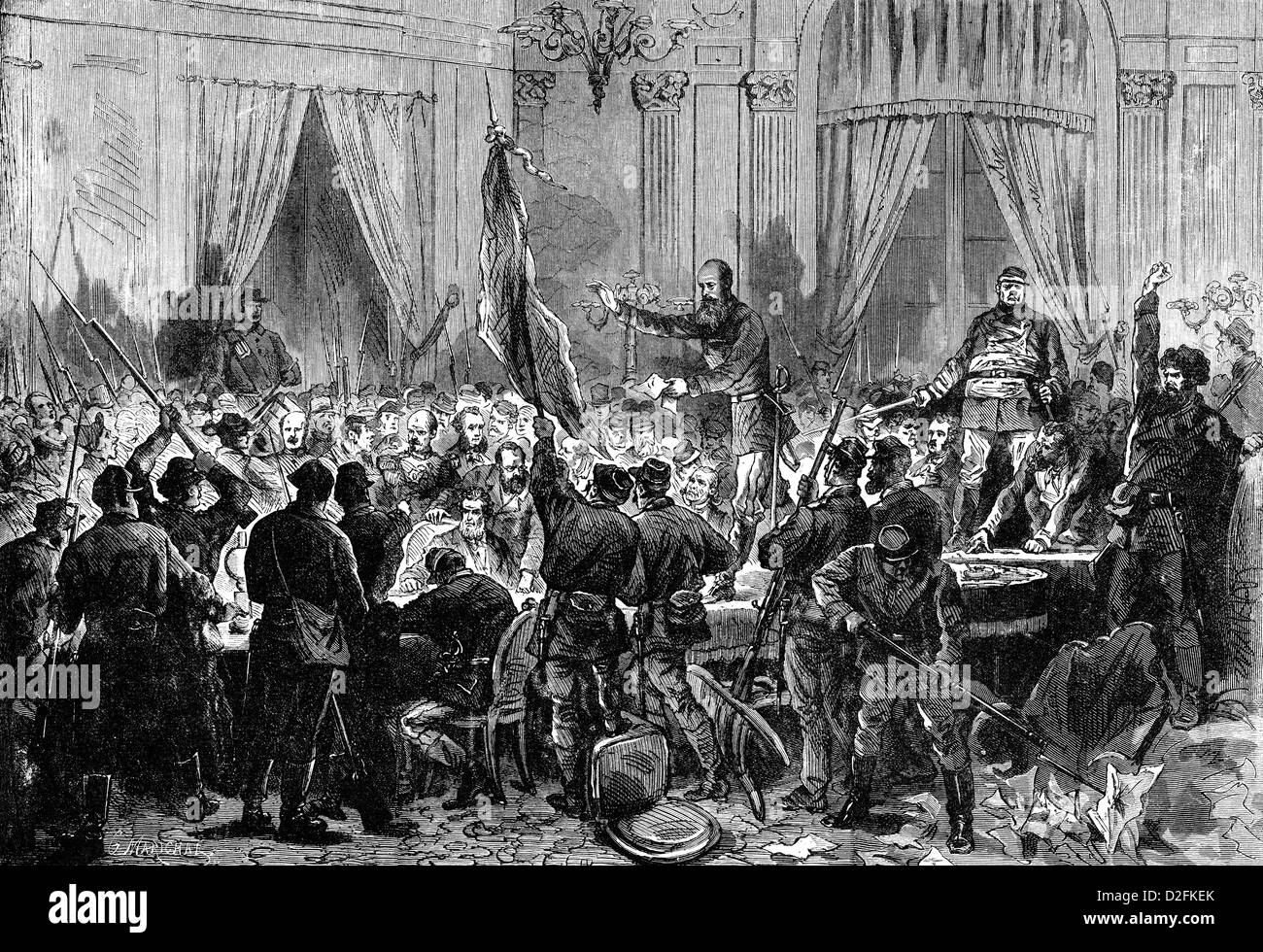 meeting room of the Government through the Paris Communards on 31 October 1870, Paris Paris Communards on, Paris, France, Europe Stock Photo