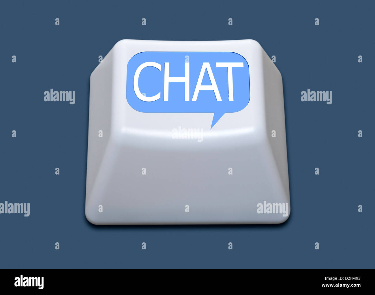 Isolated computer key with the word Chat in a speech bubble Stock Photo