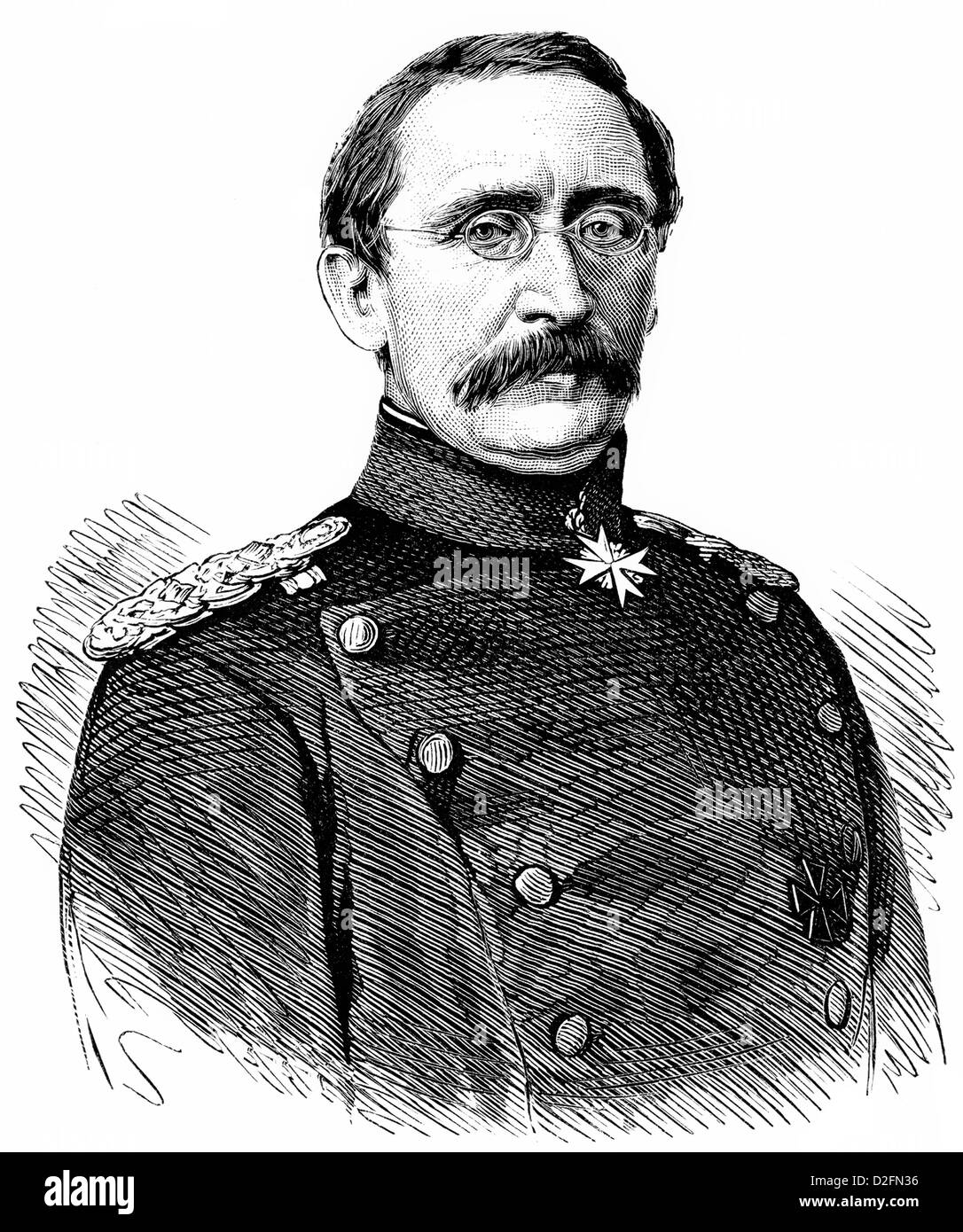 August Karl Friedrich Christian von Goeben, 1816-1880, Prussian General, Franco-Prussian War Stock Photo