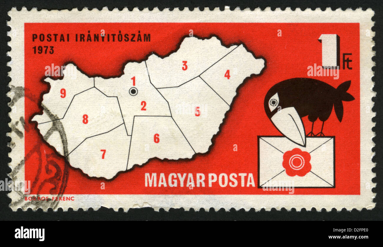 Hungary,1973 year,post mark,stamp Stock Photo