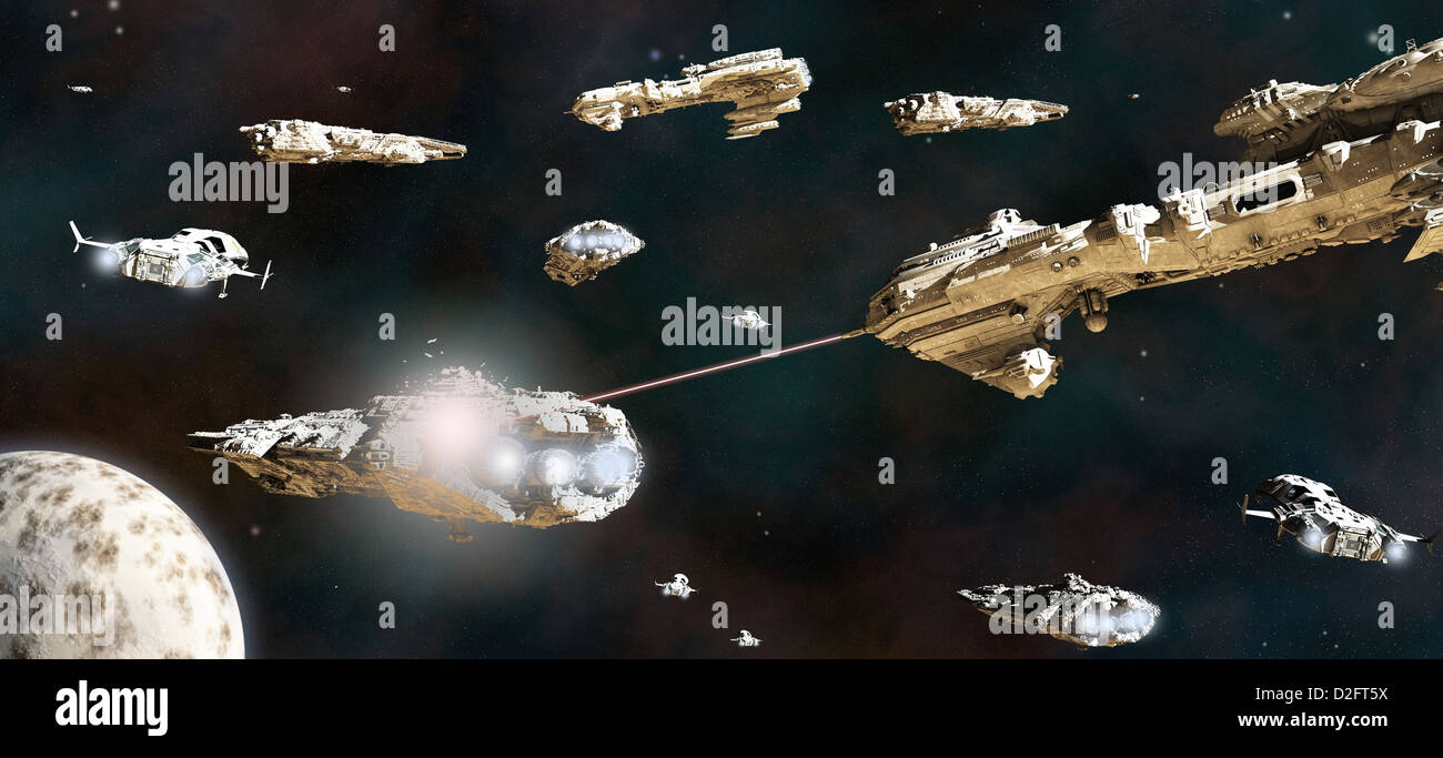 Future Sci-fi Space Battleship Spaceship in the Universe Material Picture  Stock Illustration - Illustration of distant, background: 275154667