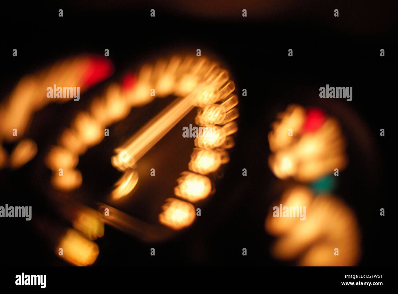Car speedometer - light blur - motion / speed concept Stock Photo