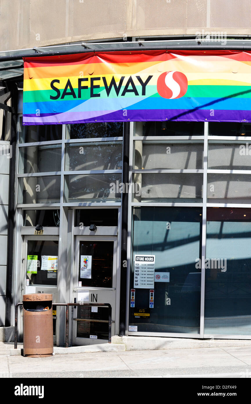 A Safeway store in Davie St, Vancouver. Stock Photo