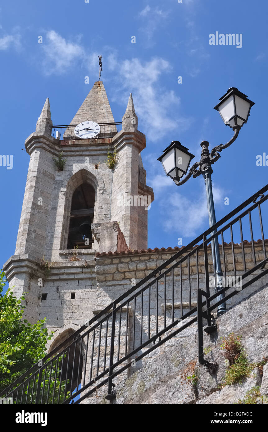 church of a village Corsica (Zonza) Stock Photo