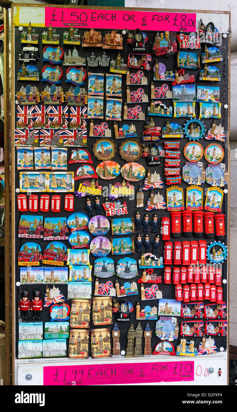 Fridge of London on sale at a tourist stall, London, UK Stock