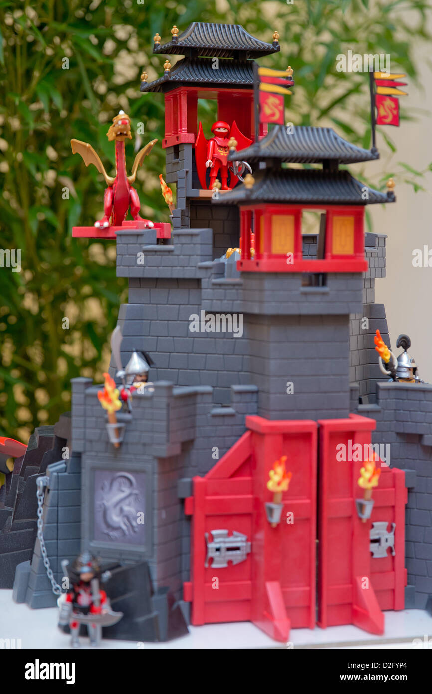 The 'Secret Dragon Castle' of toy manufacturer Playmobil is on display at  the annual press conference of the professional association of toy  manufacturers idee+spiel in Nuremberg, Germany, 23 January 2013. Photo:  DANIEL