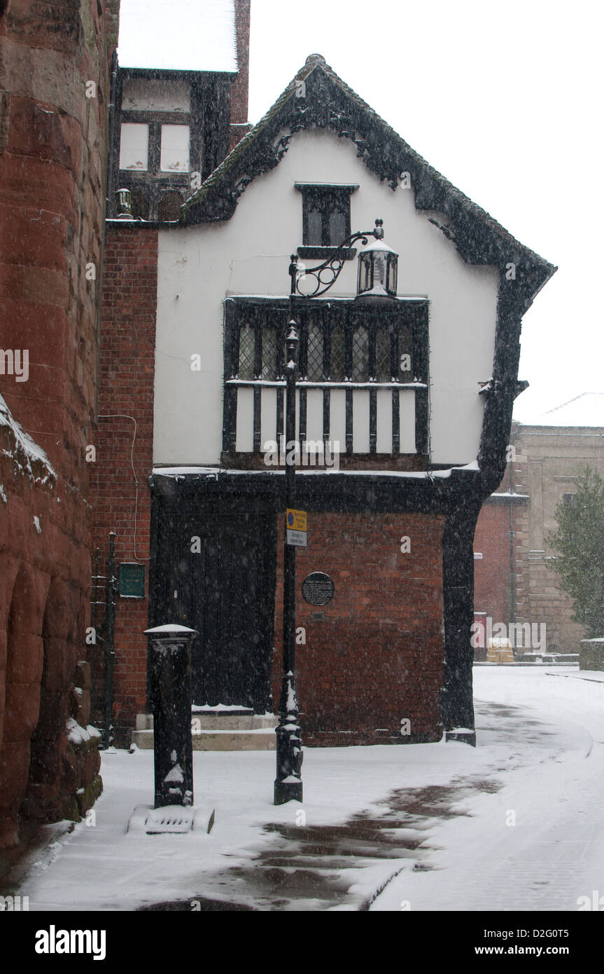 Bayley Lane in snowy weather, Coventry, UK Stock Photo