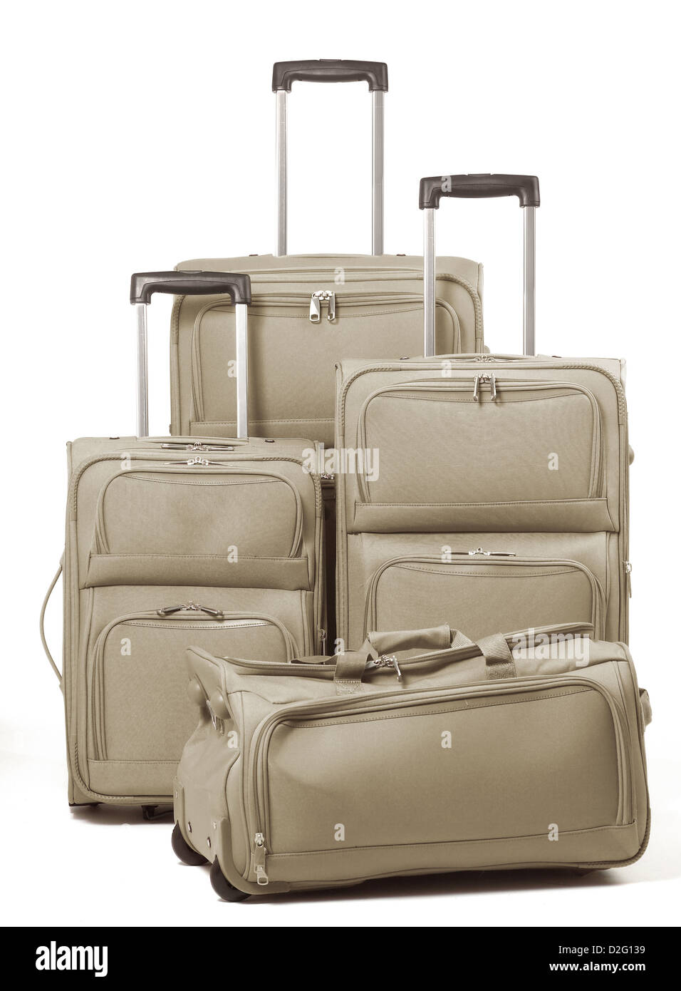 Suitcases against a white background Stock Photo
