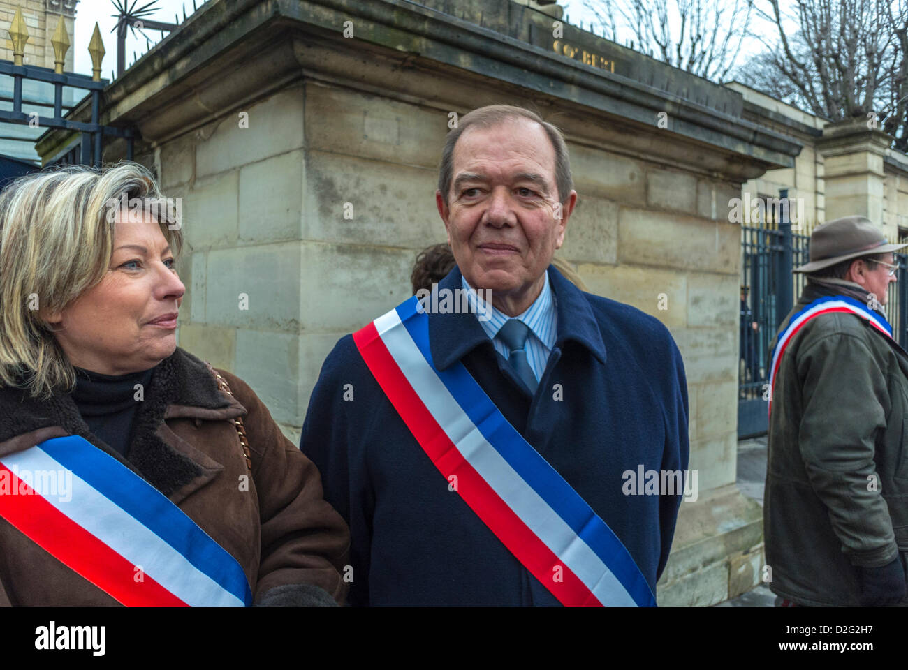 Paris, France, Politics, French Deputies March Against Gay Marriage Law, From National Assembly to Presidential Palace, to deliver letter to President Hol-lande, Patrick Ollier, Stock Photo
