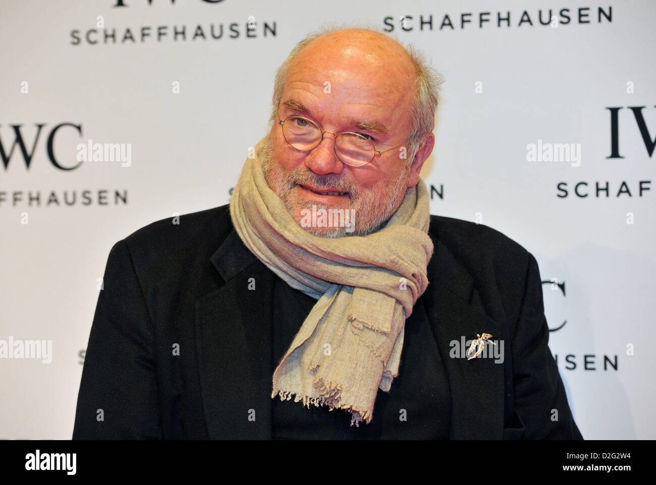 Geneva, Switzerland. 22nd January 2013. Fashion Photographer Peter Lindbergh  attends at IWC Race Night Dinner in Geneva.The swiss watch manufactur  celebrated its new Ingenieur collection as well as the partnershipwith the  Mercedes