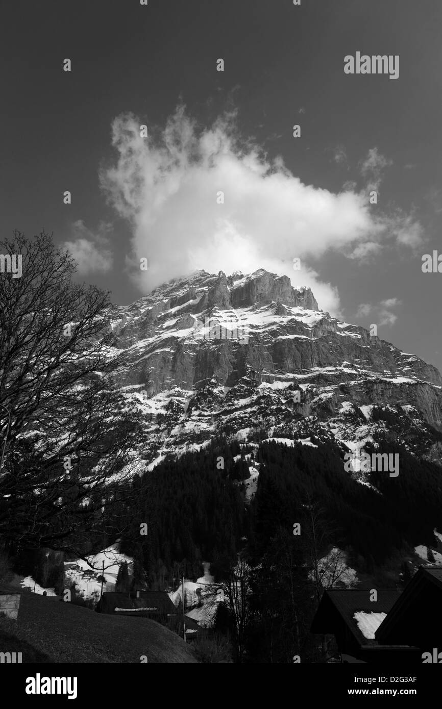 Alps mountain peaks winter Black and White Stock Photos & Images - Alamy