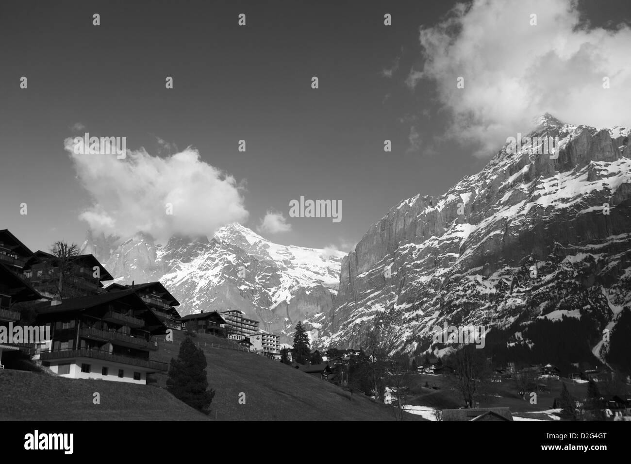 Spring in the swiss alps Black and White Stock Photos & Images - Alamy