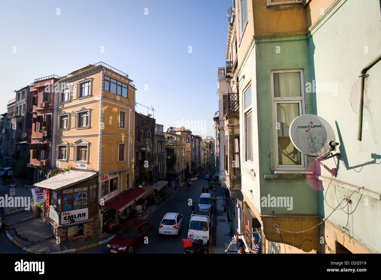 Tarlabasi is an area where lots of Kurds,criminals, prostitutes and transvestites work and live.Some part will be gentrified. Stock Photo