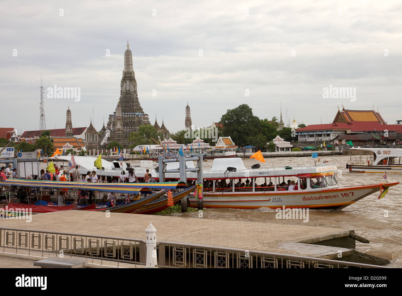 Tourist boats on the Chao Phraya river Bangkok, Thailand Stock Photo ...