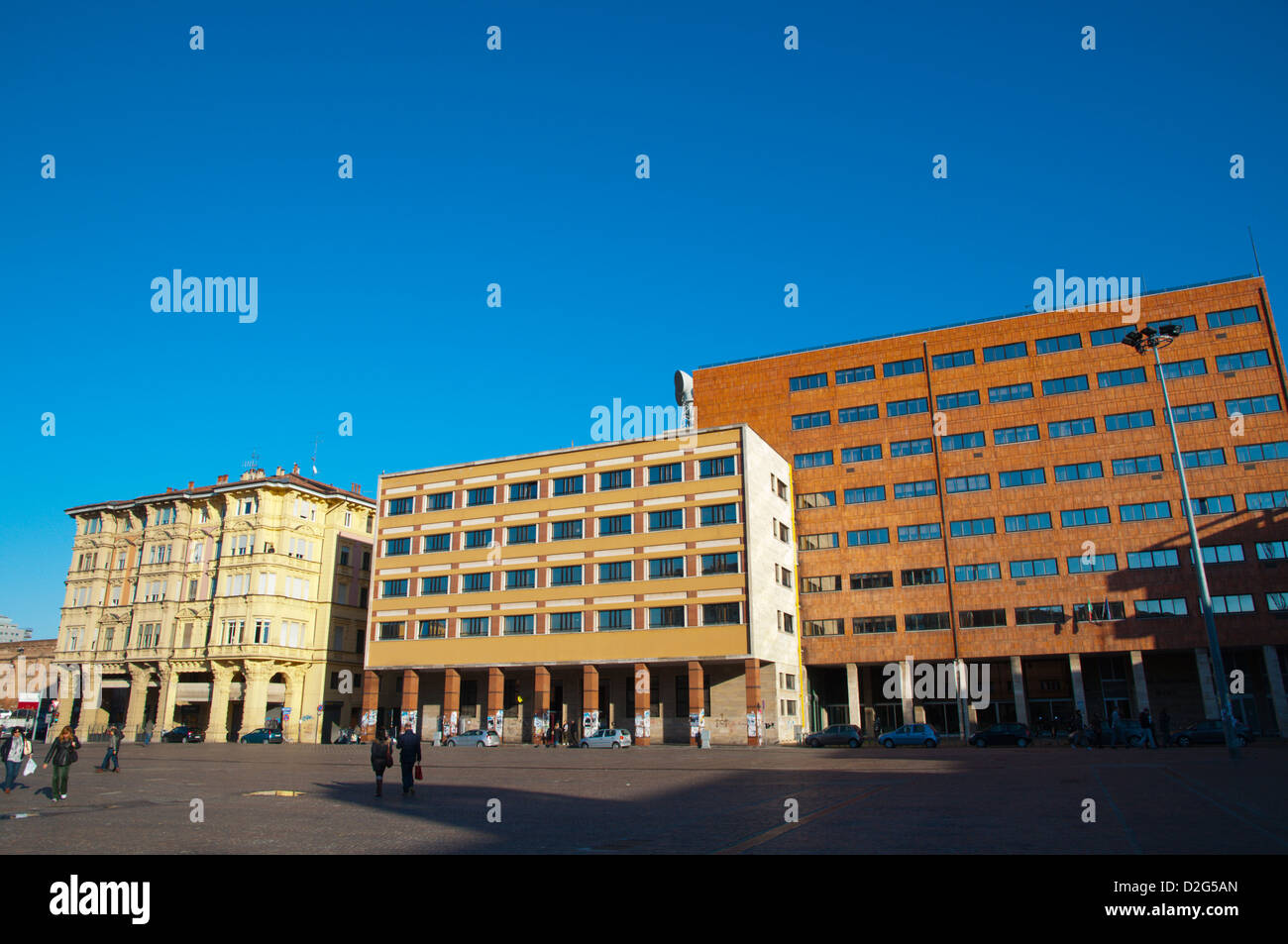 Office buildings at Piazza del Otto Agosto square central Bologna city Emilia-Romagna region northern Italy Europe Stock Photo